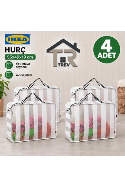 TREV 4 Adet Hurç 55/49/19 cm Elbise Kıyafet Nevresim Yorgan Düzenleme Depolama Gardırop Düzenleyici Saklama Kutusu