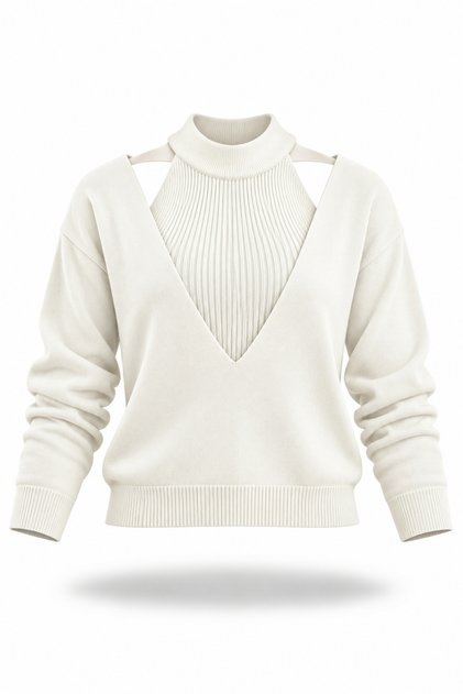 Ecru Athlete Detailed Knitwear Set 251295