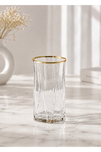 6-Pack Nehir Gold Soft Drink Glasses