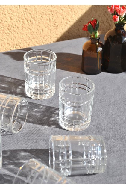 6 Pieces of Glass Coffee Water Cups 100 ml Mini Water Cups -Lina
