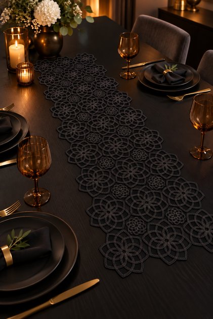 Lace-Look Decorative Runner for Dining Table, Nightstand, Coffee Table, and Display Cabinet – Elegance for Everyday and Special Tables