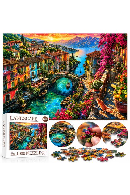 İtalyan Gölü Manzarası – 1000 Parça Puzzle