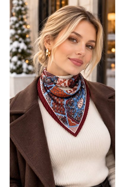 Flr27-19 Tile Pleated Women's Scarf 50X50 cm