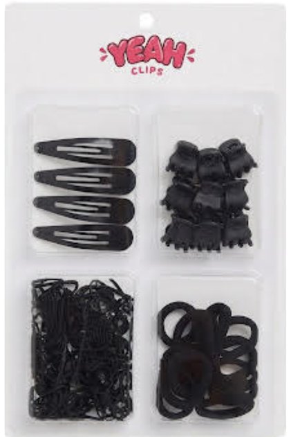 Black 4Set 12 Towels 9 Combs 4 Snap Fasteners 500 Perm Flexible Colorful Rubber Buckles Mixed Cotton Flexible Baby Kids Giftware Design Special Set Buckle Hair Accessory