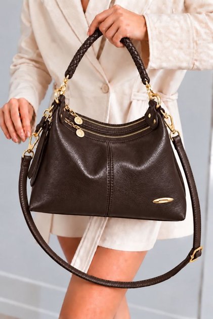 Women's Hand and Shoulder Bag with 2 Main Compartments