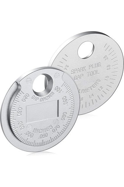 2-Piece Spark Plug Gap Gauge and Adjuster Set - Dual Function Tool for Measuring and Setting Precise