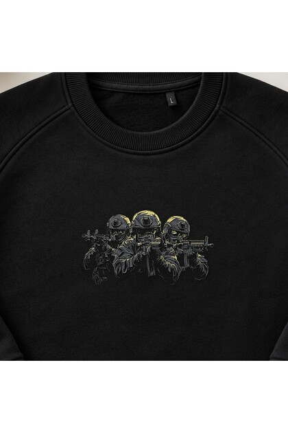 Swat Tactical Team Embroidered Crew Neck Sweatshirt Unisex