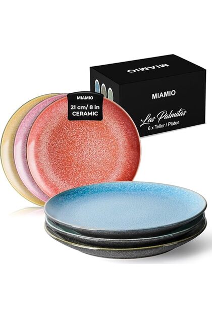 – Set of 6, 21 cm Dinner Plates, Ceramic Plates, Kitchen plates, Plate Sets – Microwave Safe