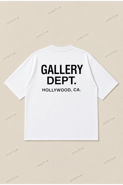 Gallery Dept Hollywood Ca Printed Oversize Unisex Boxy Cut 100% Cotton Breathable Tshirt | Streetwear