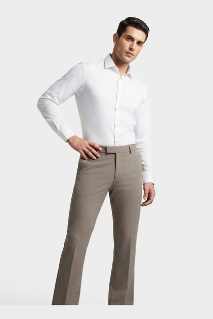 Men's Bootcut Trousers - Light Grey