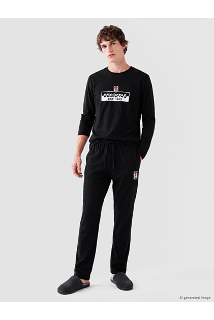 Esvab • Modern & Distinctive Standard Fit Fan Printed Men's Pajama Set