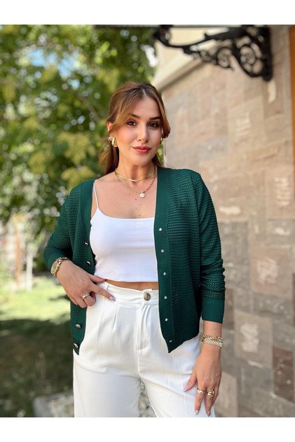 Kadın Ajurlu(delikli) Merserize Hırka