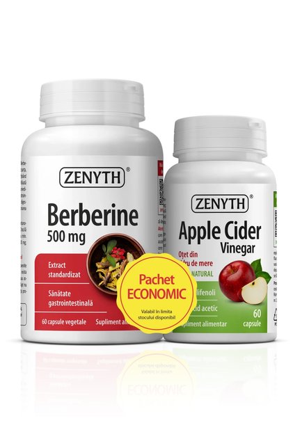 Pachet Berberină și Oțet de Cidru de Mere, 60 + 60 capsule