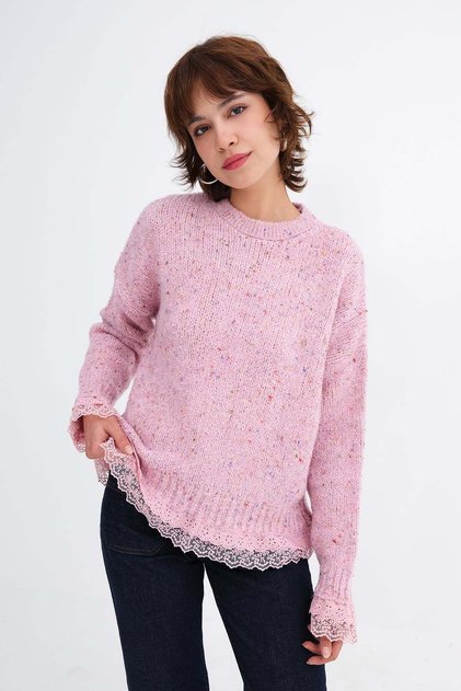 Lace Detailed Knitwear Sweater T02698