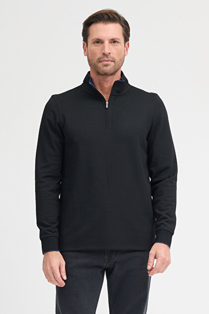 Men's Stand Collar Zippered Sweatshirt
