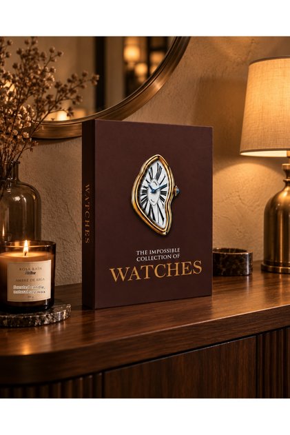 Watches Decorative Book Box – Premium Home and Office Decor with Clock Pattern and Gold Detailing