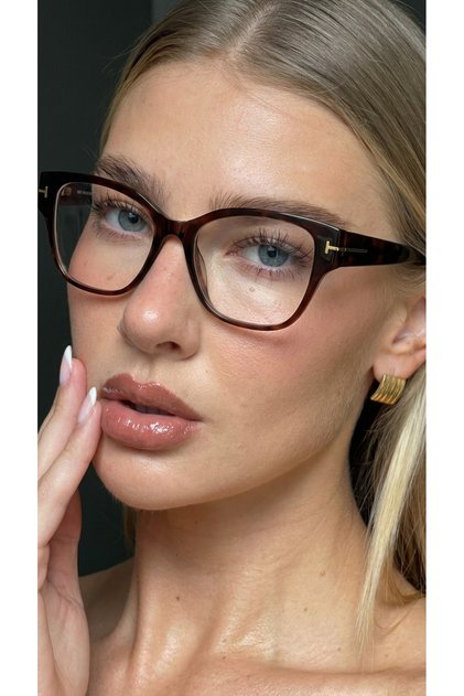 Rosa Large Cut Blue Light Protection Glasses with Brown Accessories