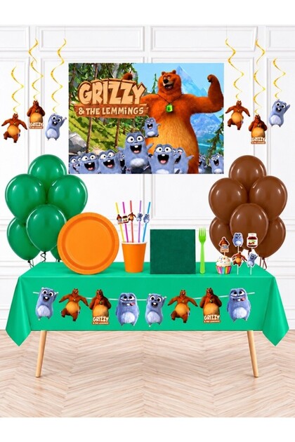 Grizzy And Lemmings Party Set (16 Persons)