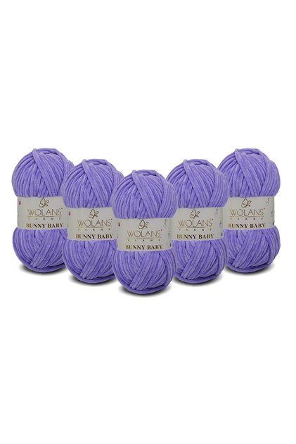 Bunny Baby Velvet Knitting Yarn 455 Purple - Pack of 5