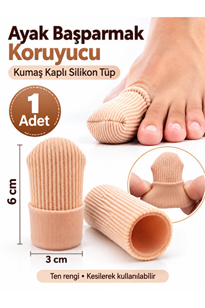 Toe Thumb Bone Protector, Fabric Covered Silicone Tube for Ingrown Toenails, Wound and Callus Protector