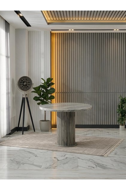 AURA YUVARLAK BOHEM 90X90 MDF MASA ( MASA FİYATIDIR )