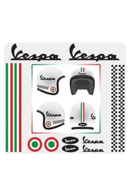 Piaggio Vespa Kask Sticker Etiket Modeli