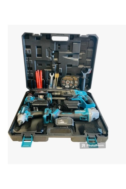 4'lü Set (Somun Sıkma + Şarjlı Hilti + Şarjlı Spral + Çelik Mandrenli Kömürsüz Matkap )