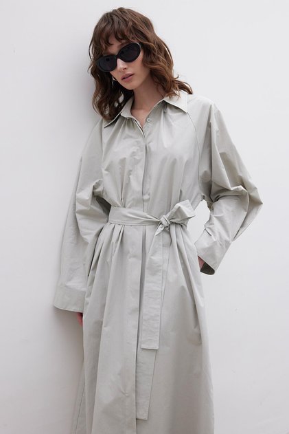 GÜRTEL PREMIUM HEMD KLEID GRÜN