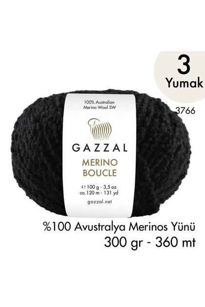Merino Boucle 3766 - 3 Yumak 300 Gr