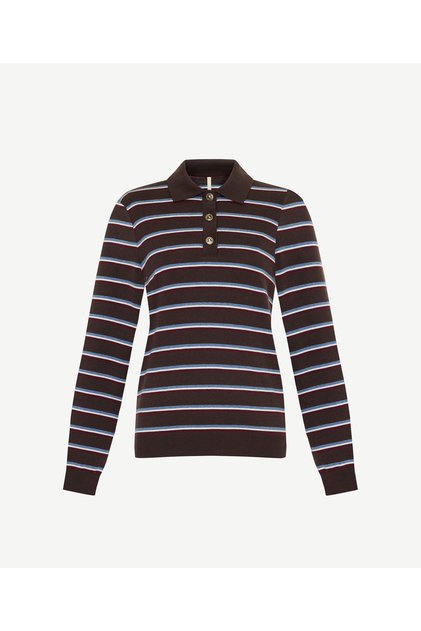 Cotton Regular Polo Collar Long Sleeve Sweater