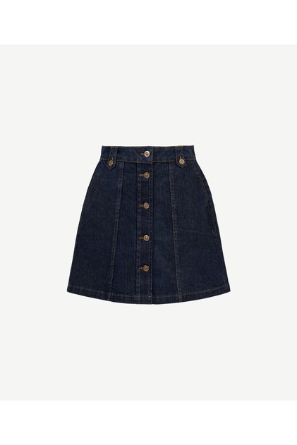 Denim Düz Normal Bel Etek