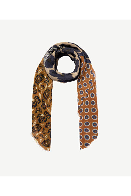 Mixed Patterned Square Wool Shawl