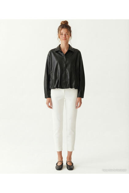 Wide Shirt Collar Long Sleeve Jacket
