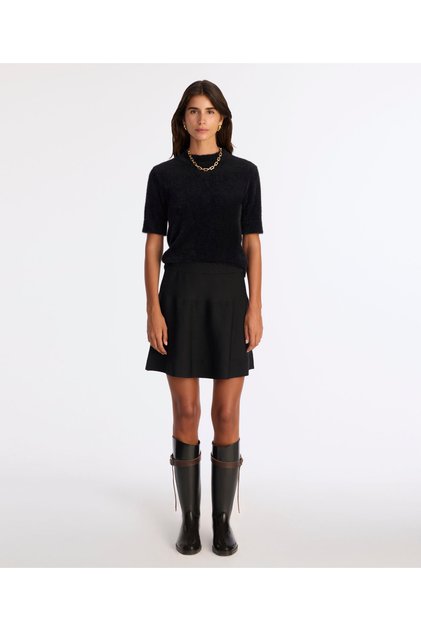Regular Stand Collar Short Sleeve Sweater