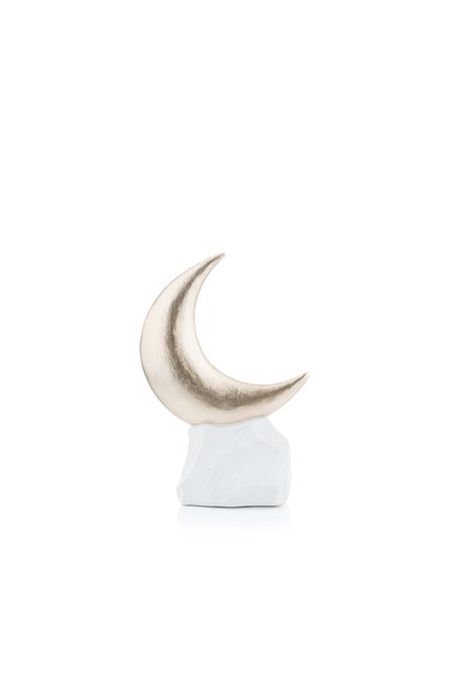 Gold Crescent Decor with White Base from Malath