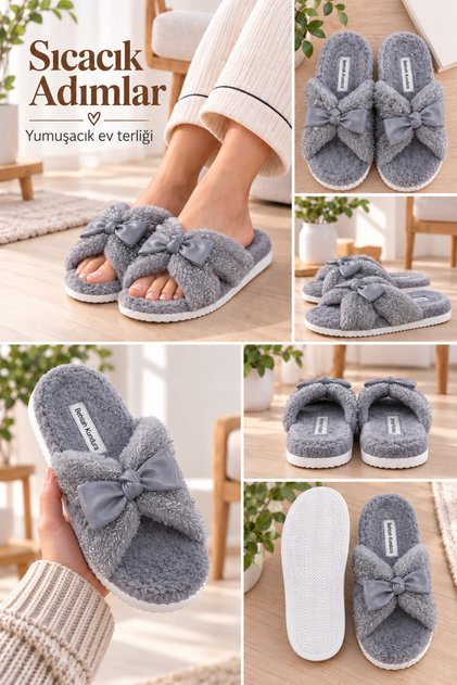 Women's Open-Front Bowknot Maternity Postpartum Non-Slip Lightweight Sole House Slippers Dowry Bundle