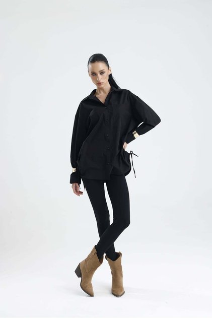 Ancona Side Gathered Poplin Shirt