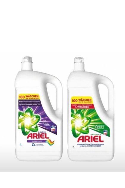 Set x2 Detergent rufe, Universal+ 100 spălări, Color+ 100 spălări.