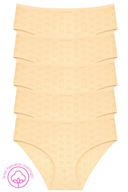 1506 Heart %100 Cotton 5-Pack Women's Bato Brief Package