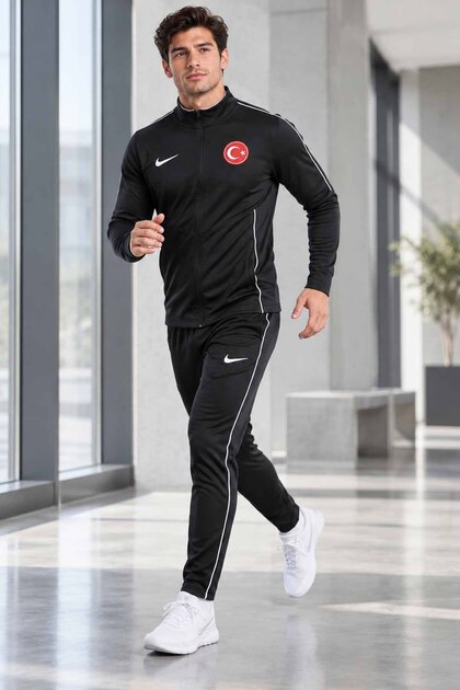 Türkiye Milli Takım Serisi Erkek Eşofman Takımı - Yeni Sezon Slim Fit Ay-Yıldız Detaylı