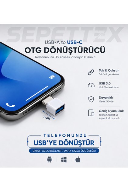 Type-C to USB Otg Adapter | (High Speed Data Transfer) Android Phone and Tablet Compatible Converter Converter