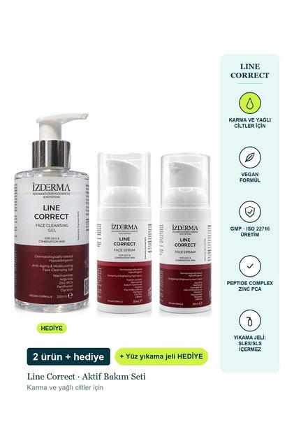 Line Correct Active Care Set for Combination and Oily Skin: Facial Serum & Facial Cream