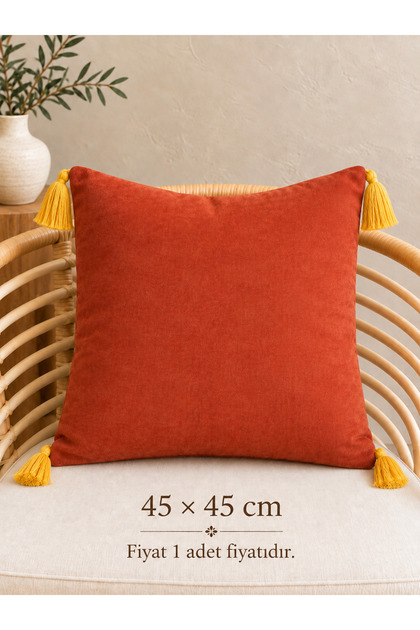 Bohemian Tasseled Tile Cushion Cover