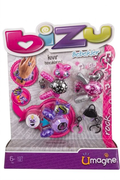 Bizu Dönüşebilen Boncuk Bebekler 3'lü Set – Rock Temalı Takı ve Figör Oyuncak Seti