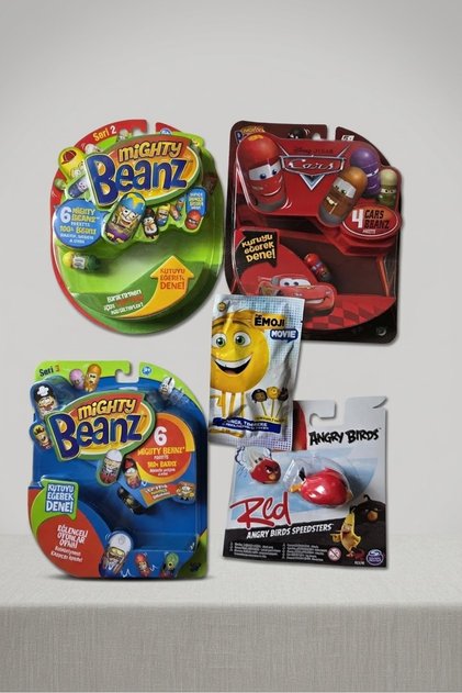 Mighty Beanz, Disney Cars, Angry Birds ve Emoji Movie Figür Lot / Set (5 Parça)