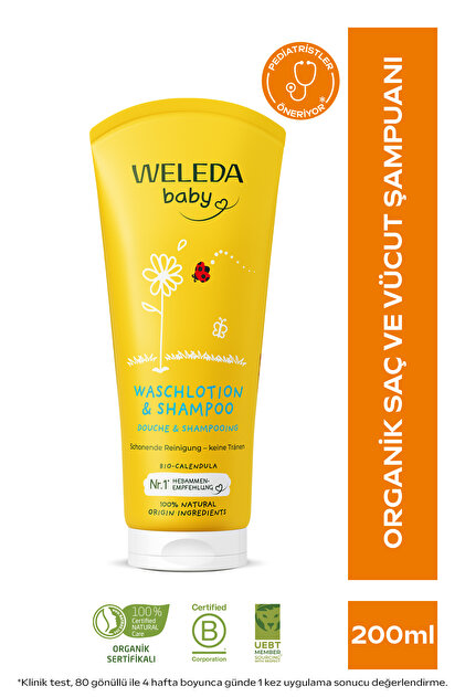 Calendula Organik Saç ve Vücut Şampuanı 200 ml