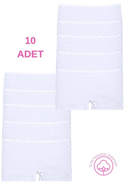 120 Heart Girls' Boxer 100% Cotton 10-Pack Shorts Package