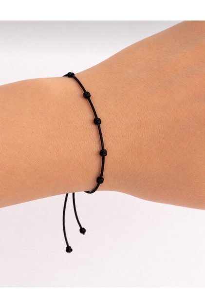 Black Rope 7 Knots Minimal Chance Bracelet
