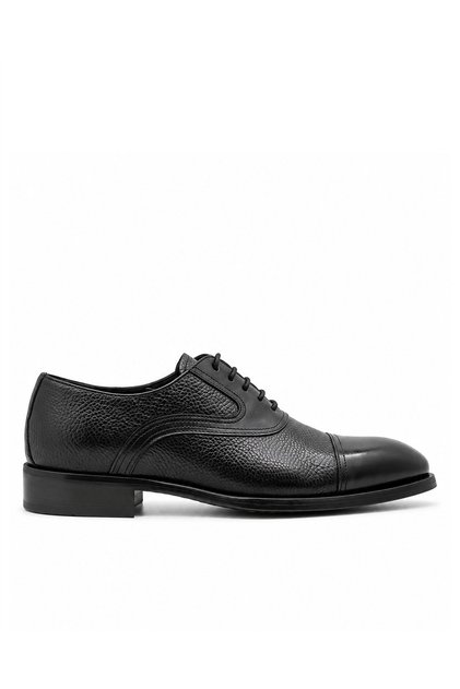 Genuine Leather Leather Sole Men's Shoes 053 Black (Black)