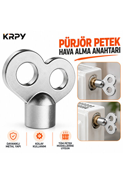 Pürjör Petek Hava Alma Anahtarı – Kalorifer Radyatör Purjör Anahtarı, Dayanıklı Metal Petek Hava Alma Aparatı, Kolay Kullanım, Tüm Petek Modellerine Uygun